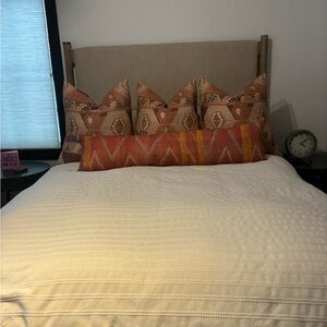 Elegant Beige and Orange Bedding Set